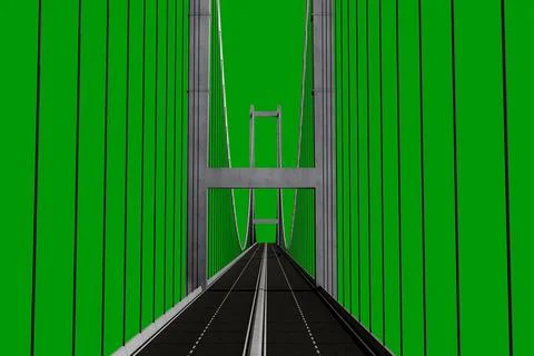 Modern bridge isolated on green background Ilustración de archivo