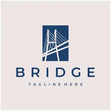 Modern Bridge logo design vector Stock Illustration
