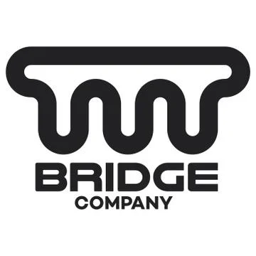 Modern bridge logo Stock Illustration