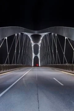 Modern Bridge at night Stock Photos