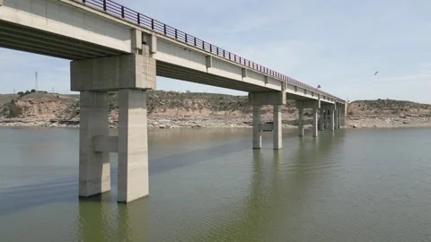 Modern bridge over Ebro river Stock Footage 259877231