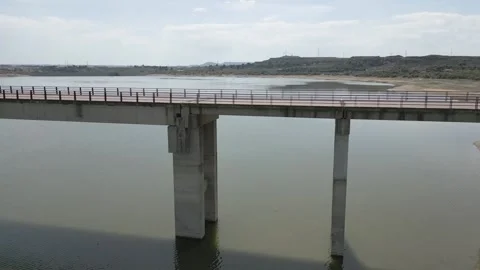 Modern bridge over Ebro river Stock Footage 259877272