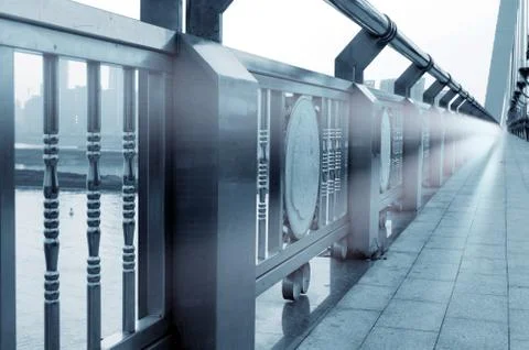 Modern bridge parapet Foto stock