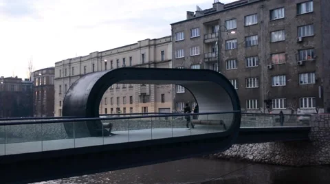 Modern Bridge in Sarajevo Stock Footage 61169734