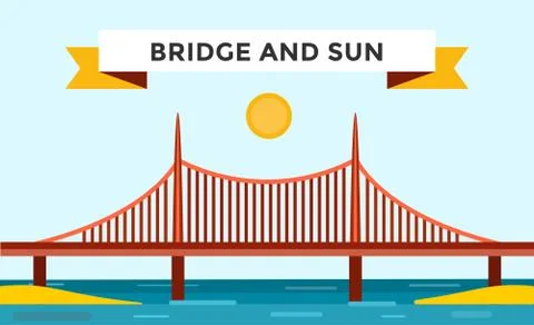 Modern bridge vector illustration Stock Illustration