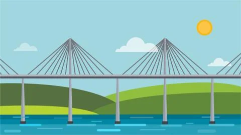 Modern bridge vector illustration Ilustración de archivo