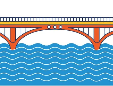 Modern Bridge Vector Illustration Stock Illustration