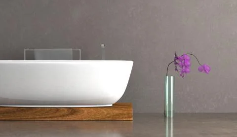Modern bright bathroom interior design Stock Illustration