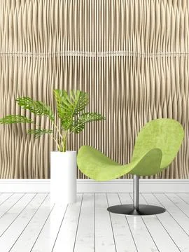 Modern bright interior . 3D rendering Ilustración de archivo