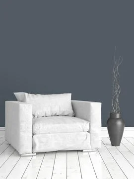 Modern bright interior . 3D rendering Ilustración de archivo