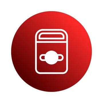 Modern bright red notification icon design for interface with detailed whit.. Illustrazione stock