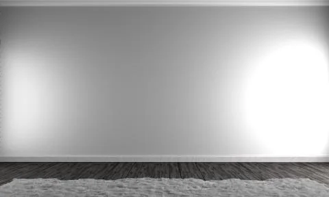 Modern bright room interior. 3D rendering Stock Illustration