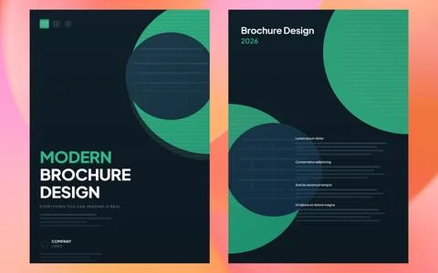 Modern Brochure Template Design Set A4 Vector Corporate Stock Illustration