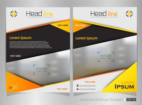 Modern brochure of yellow gradient template vector. Stock Illustration