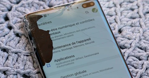 Modern Broken Smartphone Screen Stock Footage 129875452