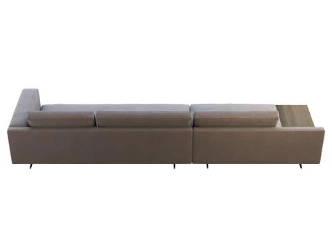Modern brown fabric modular sofa with coffee table. 3d render Stock Illustration