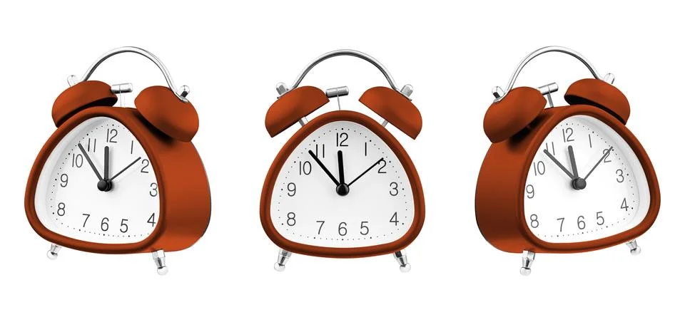 Modern Brown Table Clock Collection from Various Angles for Interior Design 库存照片