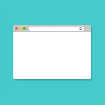 Modern browser window design isolated on blue background. Web window screen. Stock Illustration