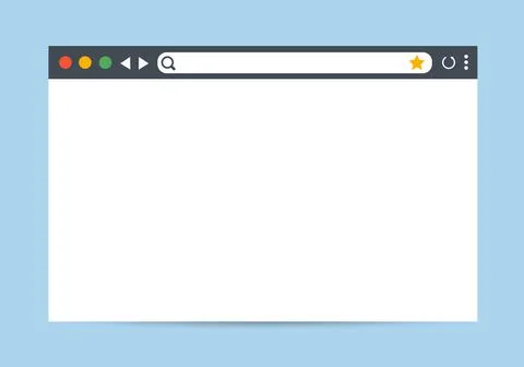 Modern browser window design isolated on blue background. Web window screen Stock Illustration