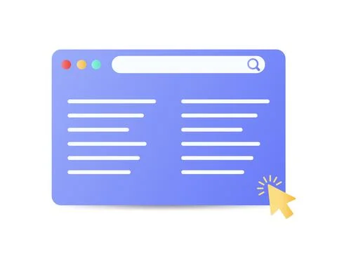 Modern browser window design isolated on white background. Web window screen Stock Illustration