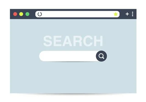 Modern browser window design isolated on white background. Web window screen Stock Illustration