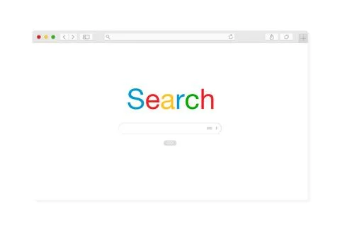 Modern browser window design with search engine  isolated on transparent Stock Illustration