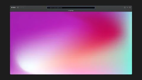 Modern Browser Window. Gradient design on Black Background. Isolated Horizontal Ilustração Stock