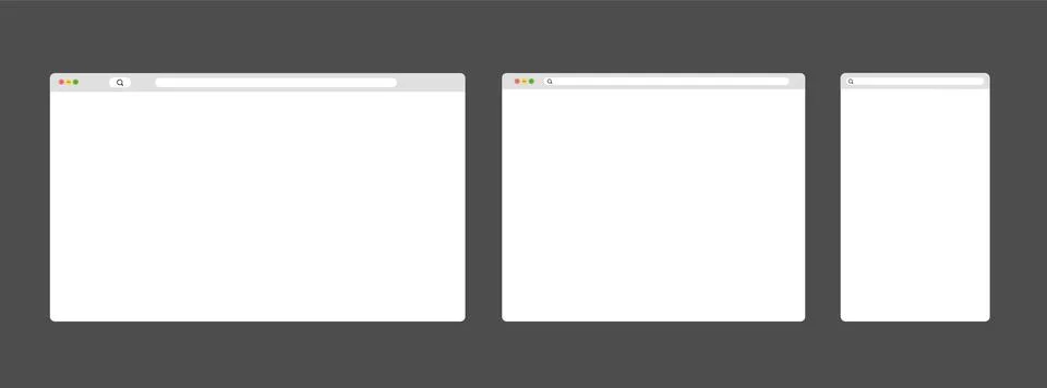 Modern browser window set on dark grey background. Web window screen. イラスト素材