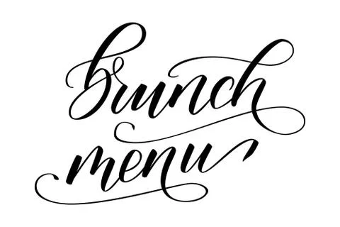 Modern brush calligraphy Brunch menu Stock Illustration