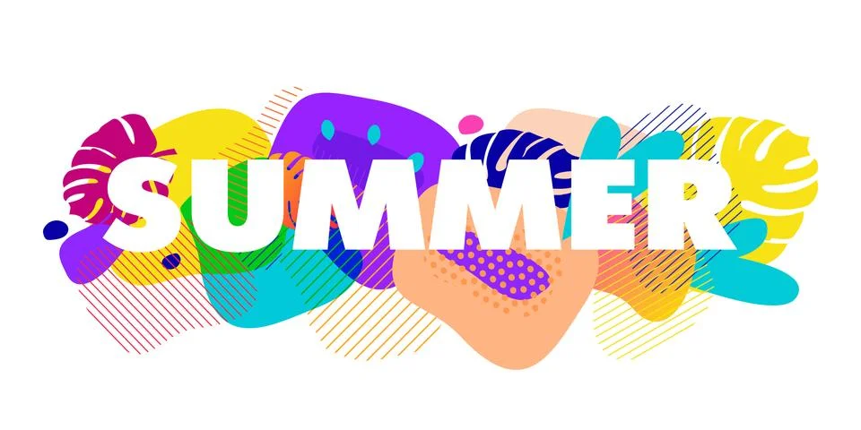 Modern bstract background with silhouettes fruit, and plan. for summer season Stock Illustration