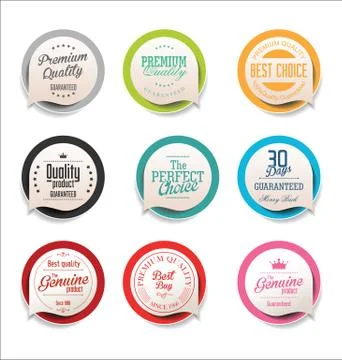 Modern bubble speech sticker collection Stock Illustration