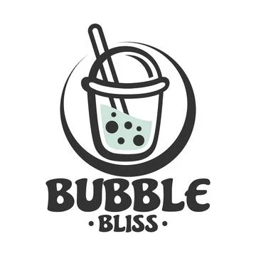 Modern bubble tea logo Stock Illustration