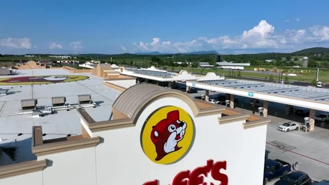 Modern Buc-ee’s gas station and convenience store in Virginia, USA, with Stock Footage 315669792