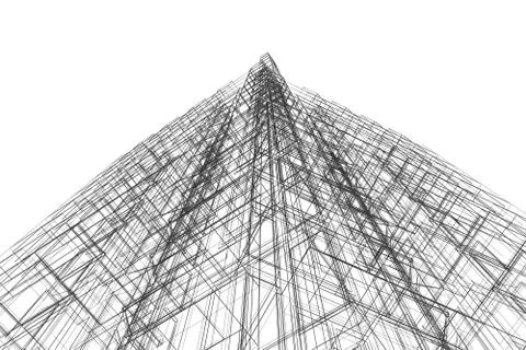 Modern building 3d Ilustración de archivo