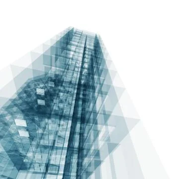 Modern building 3d rendering Ilustración de archivo