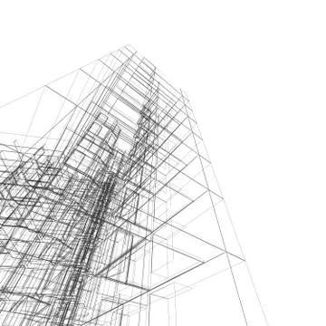 Modern building 3d rendering Ilustración de archivo