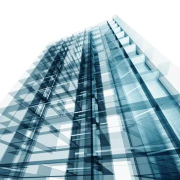 Modern building 3d scene Ilustración de archivo