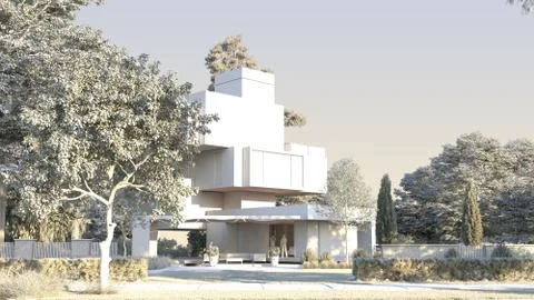 Modern building architecture model Stock Illustration