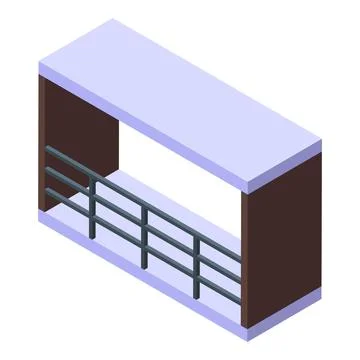 Modern building balcony connecting two structures isometric view Ilustración de archivo