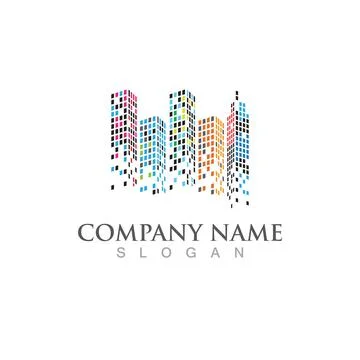Modern building city logo vector image Ilustración de archivo