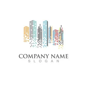 Modern building city logo vector image Ilustración de archivo