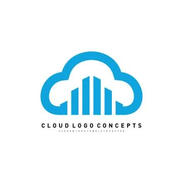 Modern Building Cloud Logo Design Concept Vector. Cloud City Logo Template Ve Ilustración de archivo