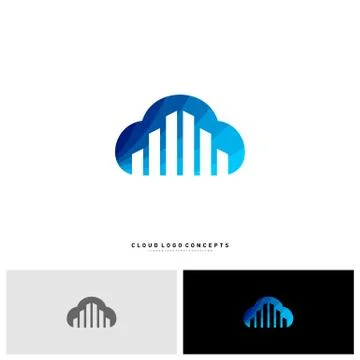 Modern Building Cloud Logo Design Concept Vector. Cloud City Logo Template Ve Stock Illustration