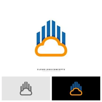 Modern Building Cloud Logo Design Concept Vector. Cloud City Logo Template Ve Ilustración de archivo