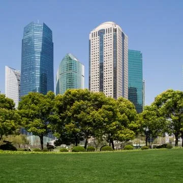 Modern building with cloud Stock Photos