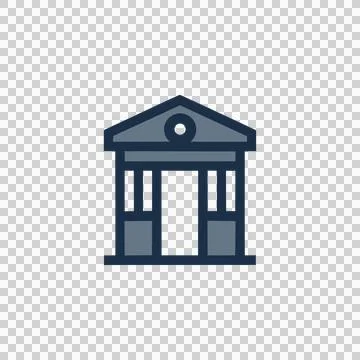 Modern building with columns and triangular roof design Stock Illustration