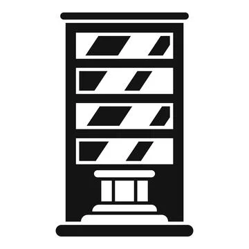 Modern building with columns in front facade icon vector Ilustración de archivo