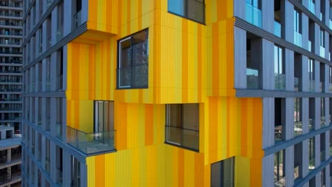 Modern building construction aerial Stock Footage 244898848