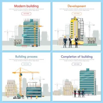 Modern Building. Development. Building Process Ilustración de archivo
