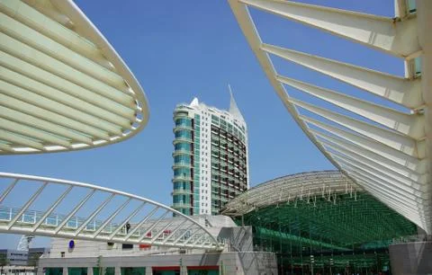 Modern building in the eastern zone of lisbon. Stock Photos